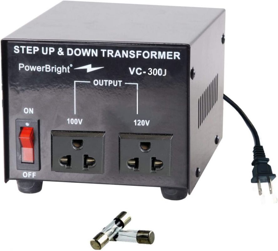 PowerBright 300 Watts Japanese Voltage Transformers, Step Up and Down Japan Converter, can be Used in 120 Volt and 100V Countries